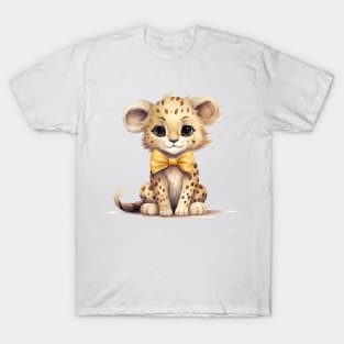 Cheetah Wearing Bow T-Shirt